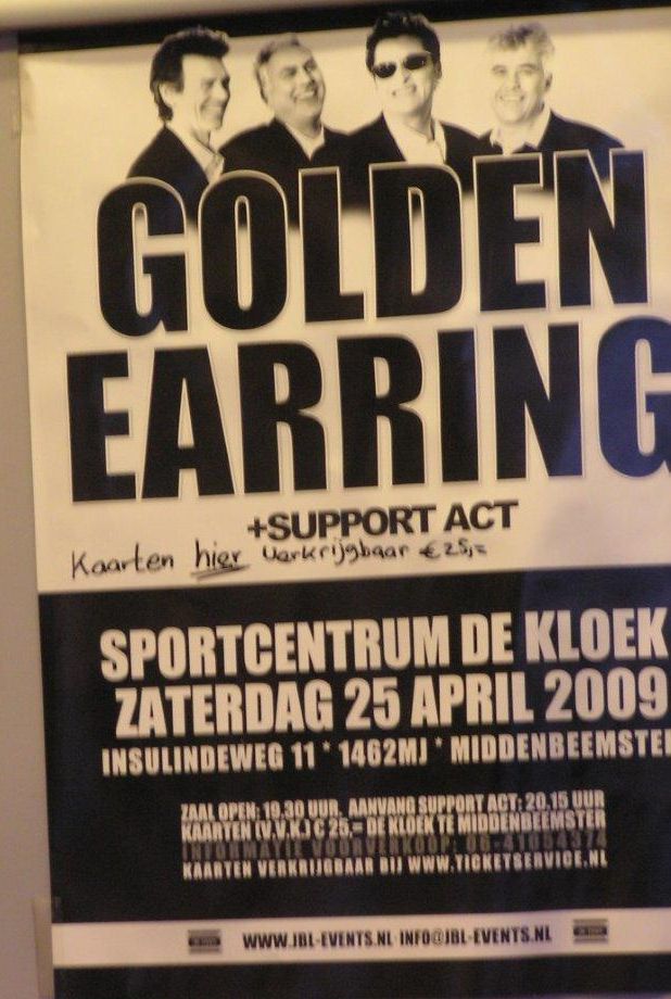 Golden Earring show poster Middenbeemster April 25 2009